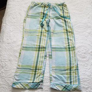 Secret Treasures Women's Sleepwear S 4-6 Pajama Pants Blue Green White Plaid